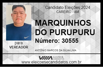 Candidato MARQUINHOS DO PURUPURU 2024 - CAREIRO - Eleições