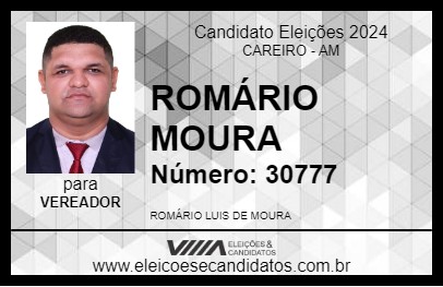 Candidato ROMÁRIO MOURA 2024 - CAREIRO - Eleições