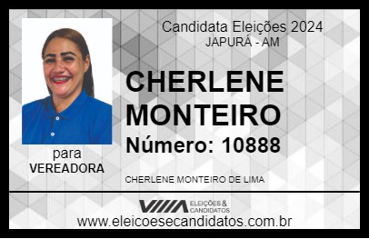 Candidato CHERLENE MONTEIRO 2024 - JAPURÁ - Eleições