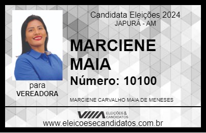 Candidato MARCIENE MAIA 2024 - JAPURÁ - Eleições