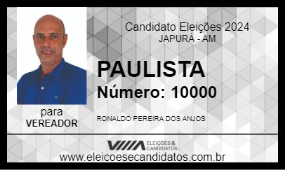 Candidato PAULISTA 2024 - JAPURÁ - Eleições