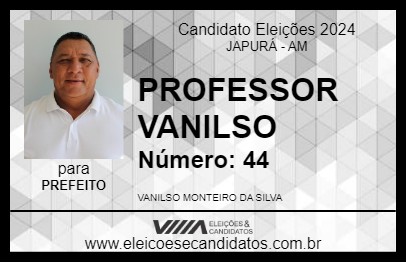 Candidato PROFESSOR VANILSO 2024 - JAPURÁ - Eleições