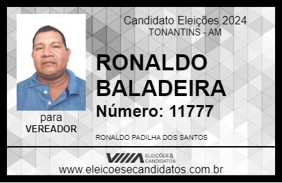 Candidato RONALDO BALADEIRA 2024 - TONANTINS - Eleições