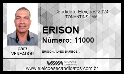 Candidato ERISON 2024 - TONANTINS - Eleições