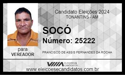 Candidato SOCÓ 2024 - TONANTINS - Eleições