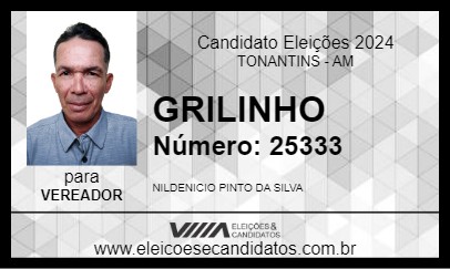 Candidato GRILINHO 2024 - TONANTINS - Eleições