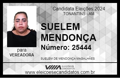 Candidato SUELEM MENDONÇA 2024 - TONANTINS - Eleições