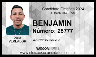 Candidato BENJAMIN 2024 - TONANTINS - Eleições