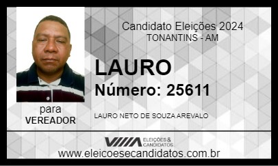 Candidato LAURO 2024 - TONANTINS - Eleições