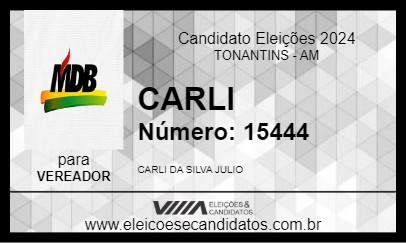 Candidato CARLI 2024 - TONANTINS - Eleições