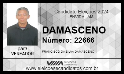 Candidato DAMASCENO 2024 - ENVIRA - Eleições