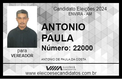 Candidato ANTONIO PAULA 2024 - ENVIRA - Eleições