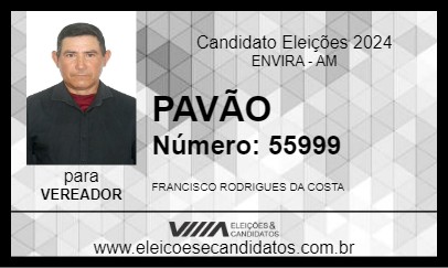 Candidato PAVÃO 2024 - ENVIRA - Eleições