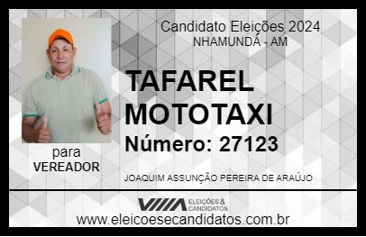 Candidato TAFAREL MOTOTAXI 2024 - NHAMUNDÁ - Eleições