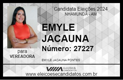 Candidato EMYLE JACAUNA 2024 - NHAMUNDÁ - Eleições