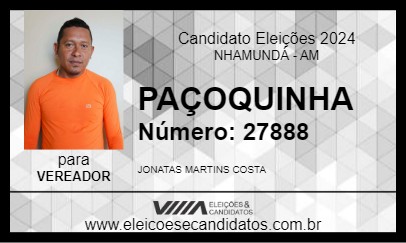 Candidato PAÇOQUINHA 2024 - NHAMUNDÁ - Eleições