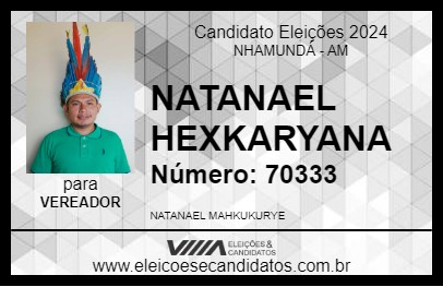 Candidato NATANAEL HEXKARYANA 2024 - NHAMUNDÁ - Eleições