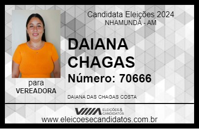 Candidato DAIANA CHAGAS 2024 - NHAMUNDÁ - Eleições