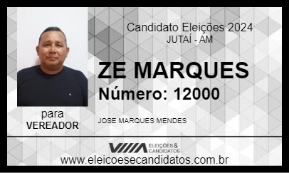 Candidato ZE MARQUES 2024 - JUTAÍ - Eleições