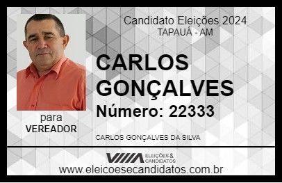 Candidato CARLOS GONÇALVES 2024 - TAPAUÁ - Eleições