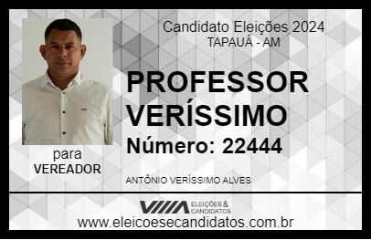 Candidato PROFESSOR VERÍSSIMO 2024 - TAPAUÁ - Eleições