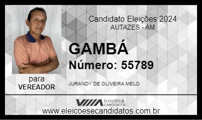 Candidato GAMBÁ 2024 - AUTAZES - Eleições