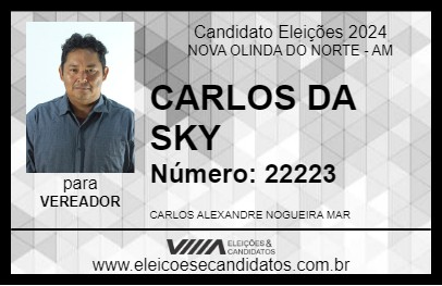 Candidato CARLOS DA SKY 2024 - NOVA OLINDA DO NORTE - Eleições