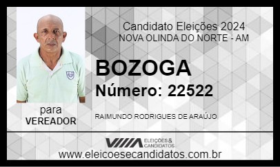 Candidato BOZOGA 2024 - NOVA OLINDA DO NORTE - Eleições