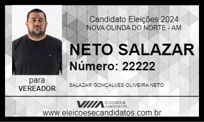 Candidato NETO SALAZAR 2024 - NOVA OLINDA DO NORTE - Eleições