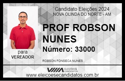 Candidato PROF ROBSON NUNES 2024 - NOVA OLINDA DO NORTE - Eleições