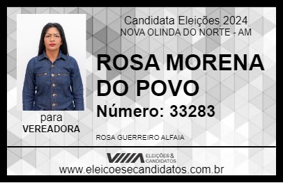 Candidato ROSA MORENA DO POVO 2024 - NOVA OLINDA DO NORTE - Eleições