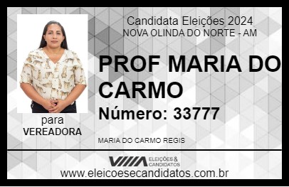 Candidato PROF MARIA DO CARMO 2024 - NOVA OLINDA DO NORTE - Eleições