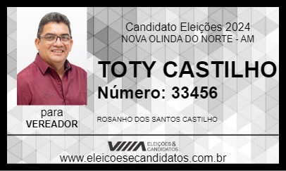 Candidato TOTY CASTILHO 2024 - NOVA OLINDA DO NORTE - Eleições