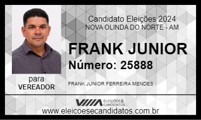 Candidato FRANK JUNIOR 2024 - NOVA OLINDA DO NORTE - Eleições