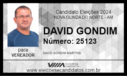 Candidato DAVID GONDIM 2024 - NOVA OLINDA DO NORTE - Eleições