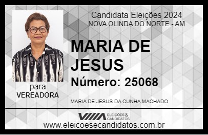 Candidato MARIA DE JESUS 2024 - NOVA OLINDA DO NORTE - Eleições