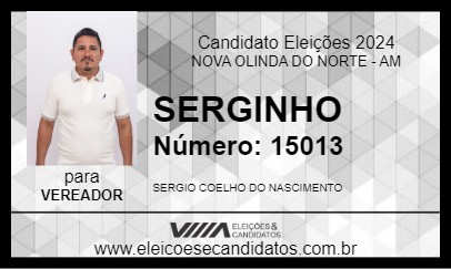 Candidato SERGINHO 2024 - NOVA OLINDA DO NORTE - Eleições