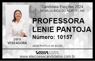 Candidato PROFESSORA LENIE PANTOJA 2024 - NOVA OLINDA DO NORTE - Eleições