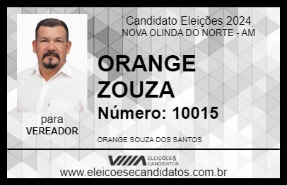 Candidato ORANGE ZOUZA 2024 - NOVA OLINDA DO NORTE - Eleições