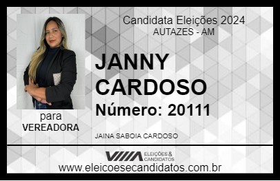 Candidato JANNY CARDOSO  2024 - AUTAZES - Eleições