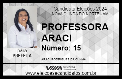 Candidato PROFESSORA ARACI 2024 - NOVA OLINDA DO NORTE - Eleições