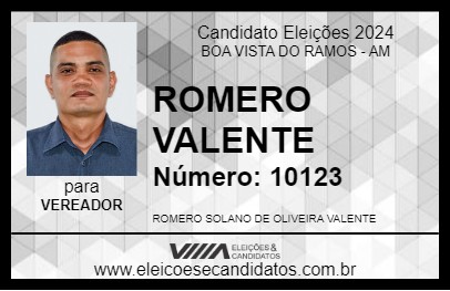 Candidato ROMERO VALENTE 2024 - BOA VISTA DO RAMOS - Eleições