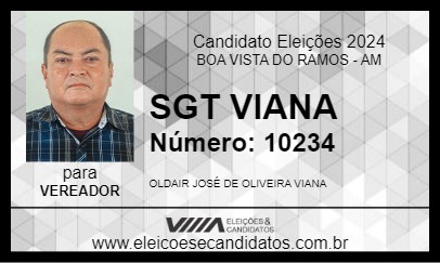 Candidato SGT VIANA 2024 - BOA VISTA DO RAMOS - Eleições