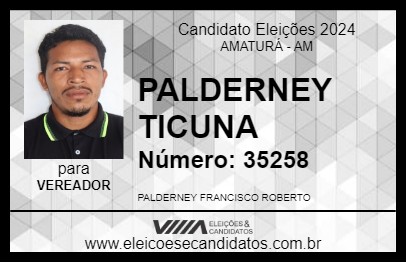 Candidato PALDERNEY TICUNA 2024 - AMATURÁ - Eleições