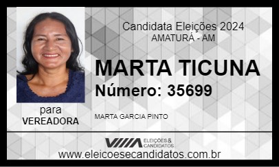 Candidato MARTA TICUNA 2024 - AMATURÁ - Eleições