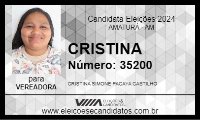 Candidato CRISTINA 2024 - AMATURÁ - Eleições