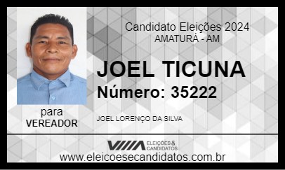 Candidato JOEL TICUNA 2024 - AMATURÁ - Eleições