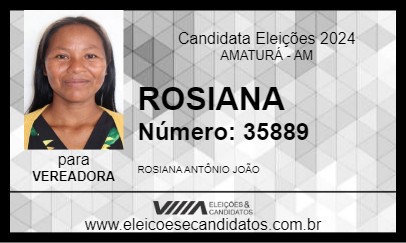 Candidato ROSIANA 2024 - AMATURÁ - Eleições