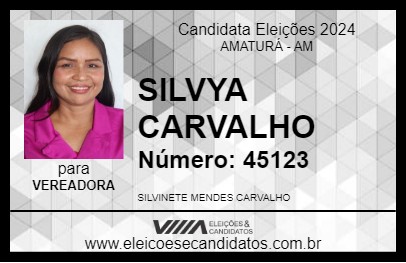 Candidato SILVYA CARVALHO 2024 - AMATURÁ - Eleições