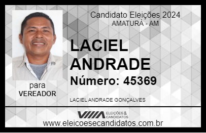 Candidato LACIEL ANDRADE 2024 - AMATURÁ - Eleições